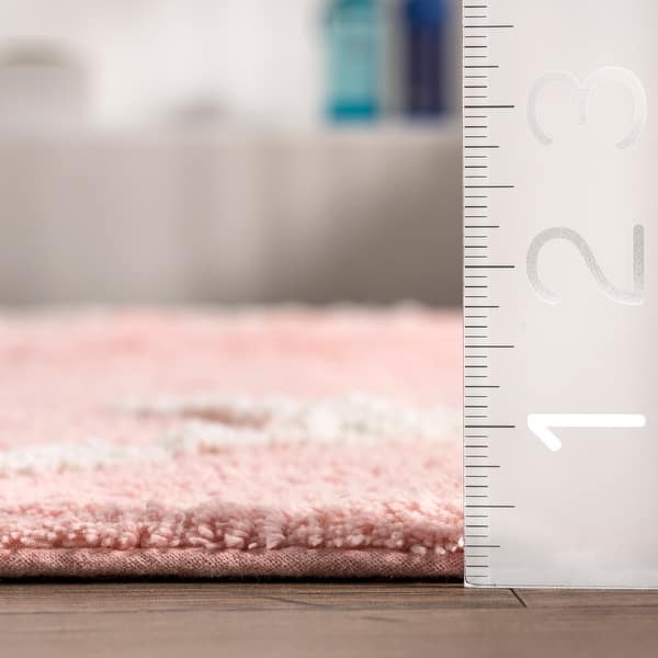 dimension image slide 5 of 15, Nuloom Alphabet SpinClean Washable Round Rug