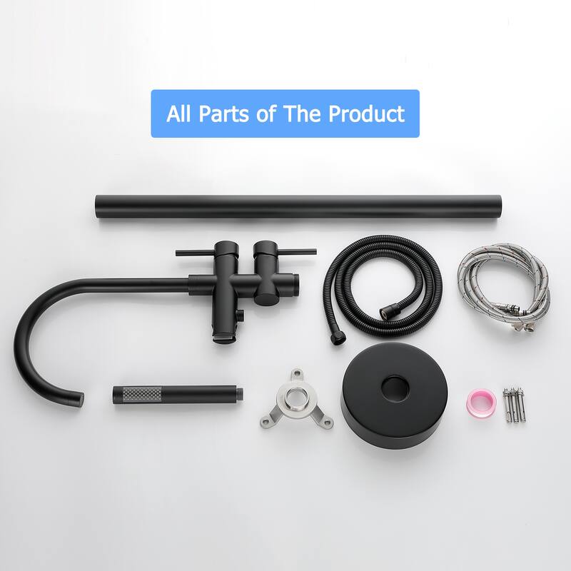 Single Handle Floor Mounted Gooseneck Freestanding Tub Filler