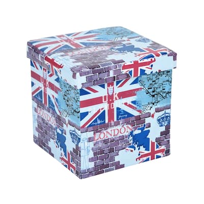 HomyLin Folding Storage Ottoman Cube PVC