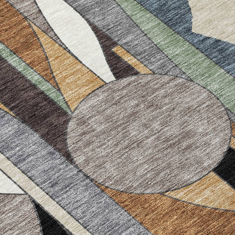 Machine Washable Indoor/ Outdoor Contemporary Retro Chantille Rug