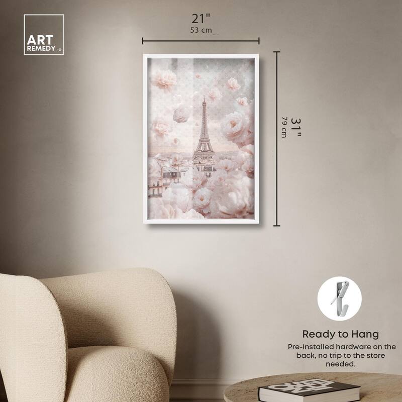 Raining Petals in Paris Shadowbox by Art Remedy
