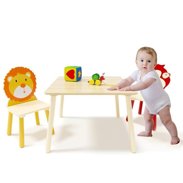 Costway Toddlers Wooden Activity Play Table With Storage, Building Block Desk For Children