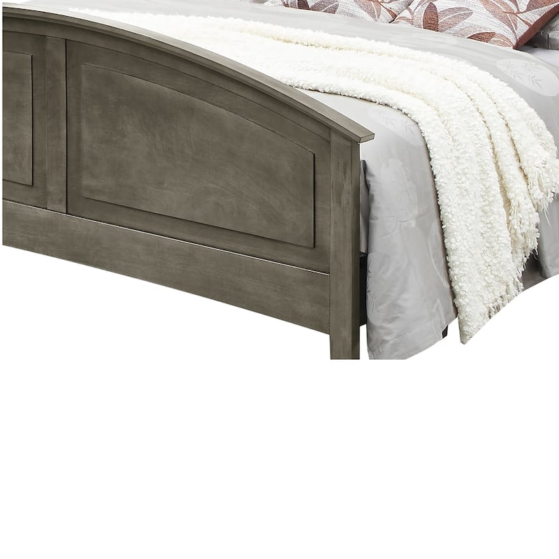 Wooden Curved Rail Full Panel Bed - 77" - Gray