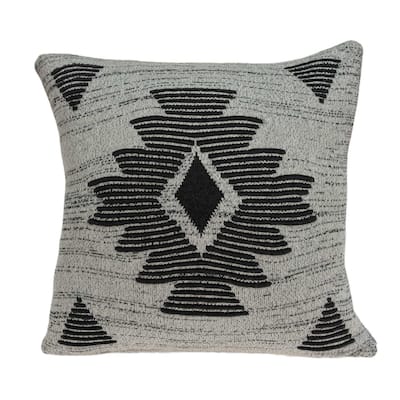Square Southwest Gray Accent Pillow Cover