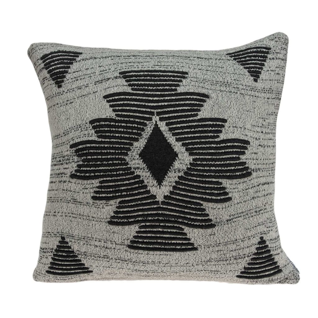 Square Southwest Gray Accent Pillow Cover
