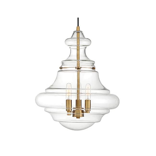 Meridian M70058 Meridian 3 Light Pendant - Natural Brass