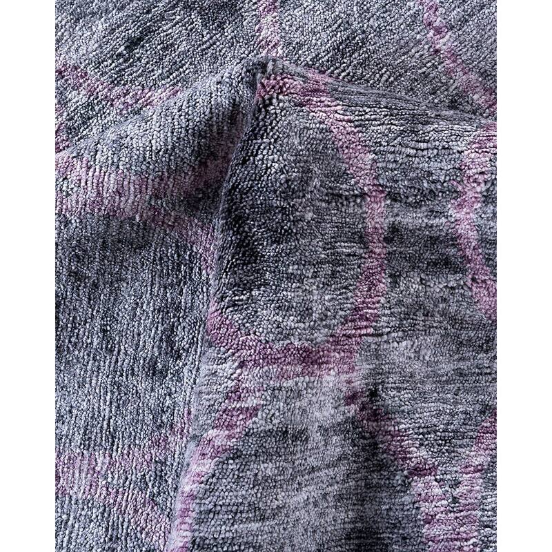 Modern One-of-a-Kind Hand-Knotted Area Rug, Gray - 7' 10" x 10' 1"