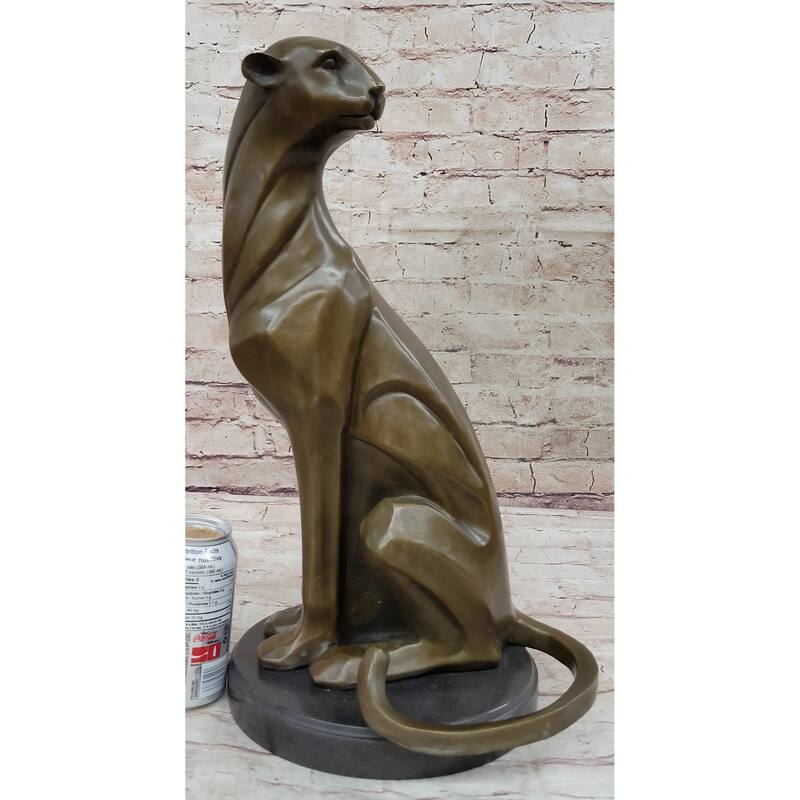 Modern Art Extra Large Mountain Lion Bronze Sculpture By Henry Moore Figurine