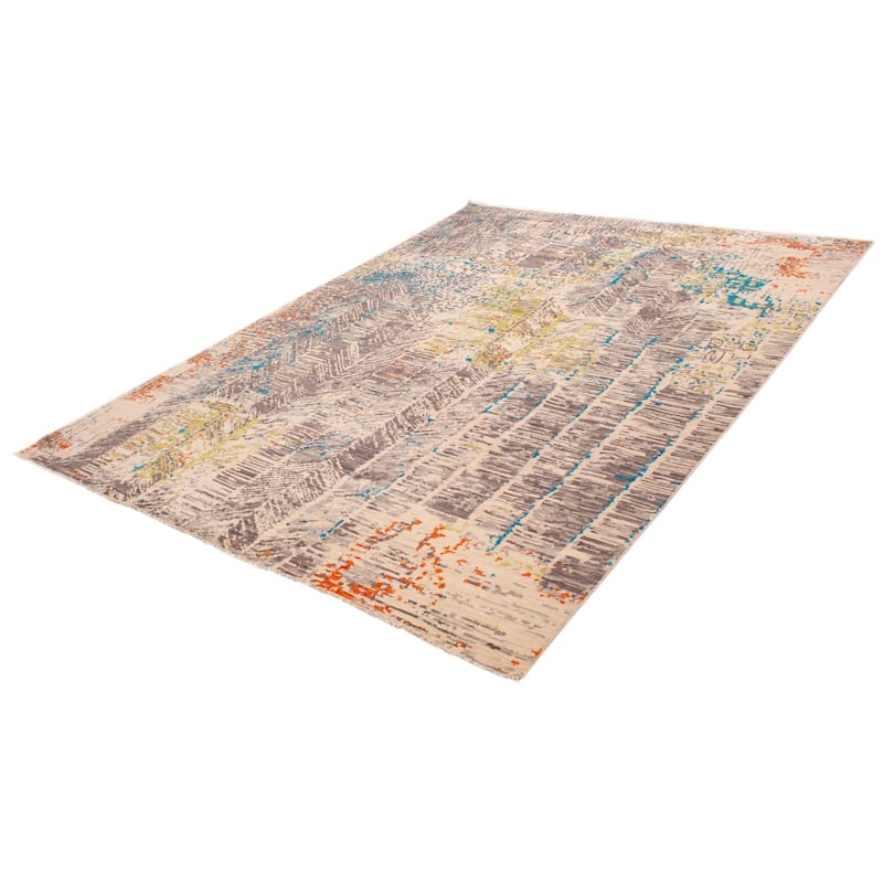 ECARPETGALLERY Hand-knotted Mystique Dark Grey, Ivory Wool Rug - 10' x 13' 9"