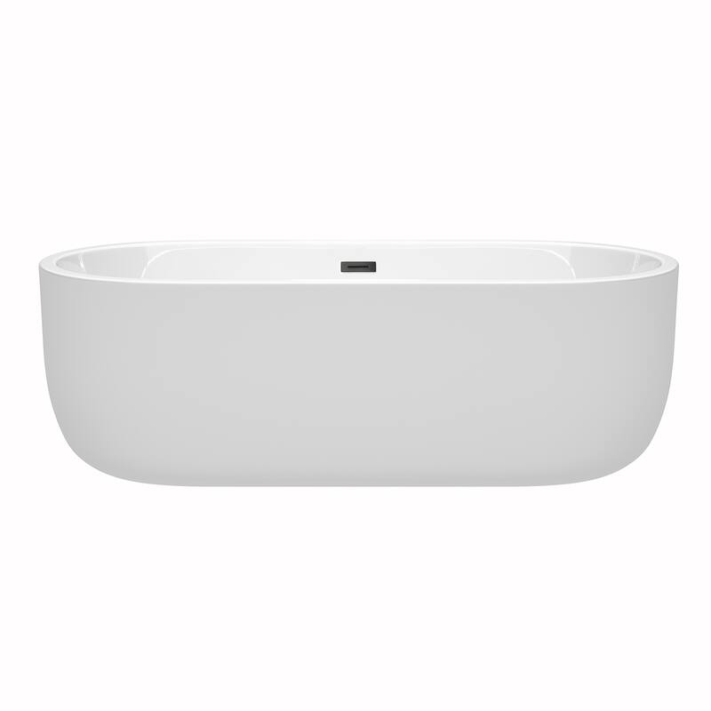 Wyndham Collection Juliette 71-inch White Freestanding Soaking Bathtub
