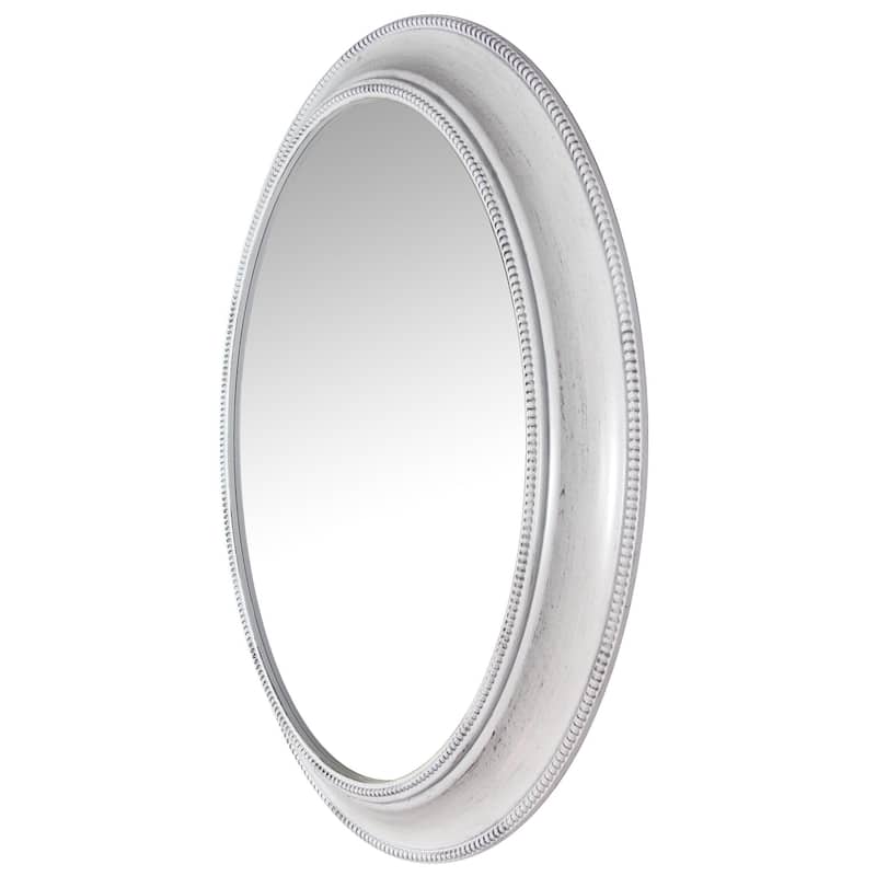 Sonore White Oval Accented Decorative Wall Mirror - 30 x 2 x 24