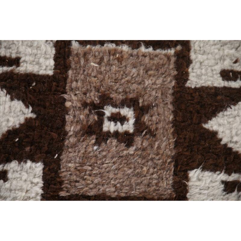 Natural Dye Beige Tribal Anatolian Runner Rug Hand-knotted Wool Carpet - 3'2"x 10'9"