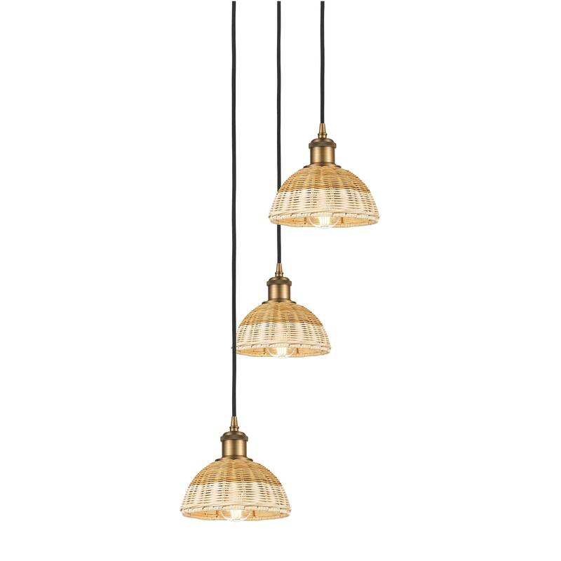 Innovations Lighting 113B-3P-29-14 Bristol Natural II Pendant Bristol - Brushed Brass / Natural