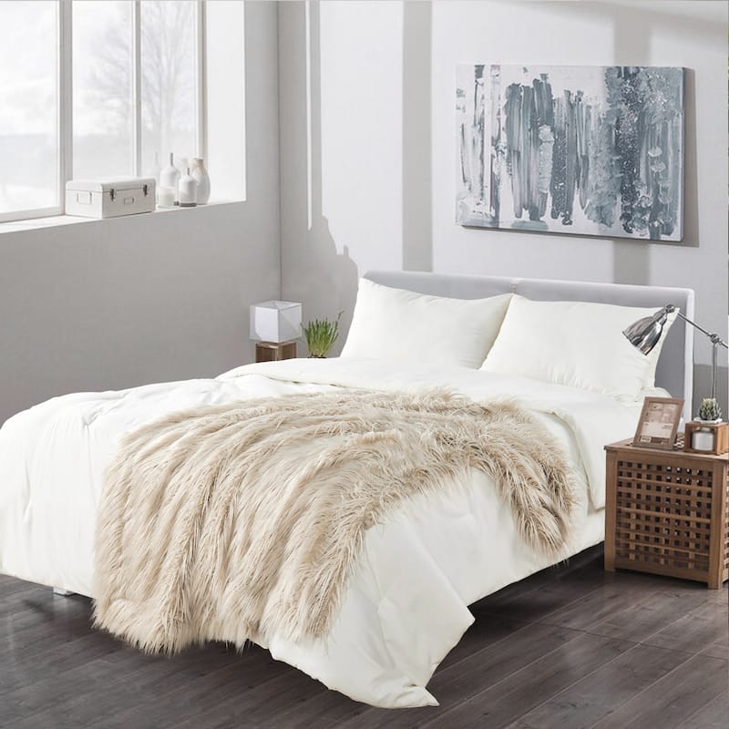 Karenne Shaggy Fauxfur Throw Blanket