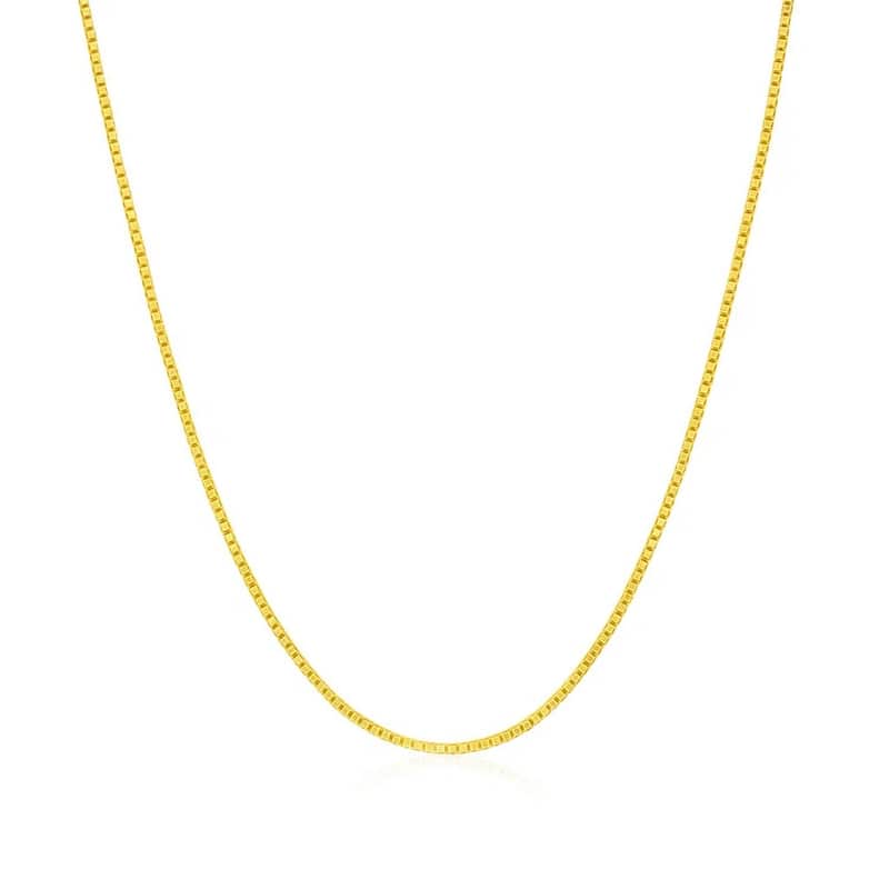 MayaMila 14k Yellow Gold Classic Box Chain 0.7mm