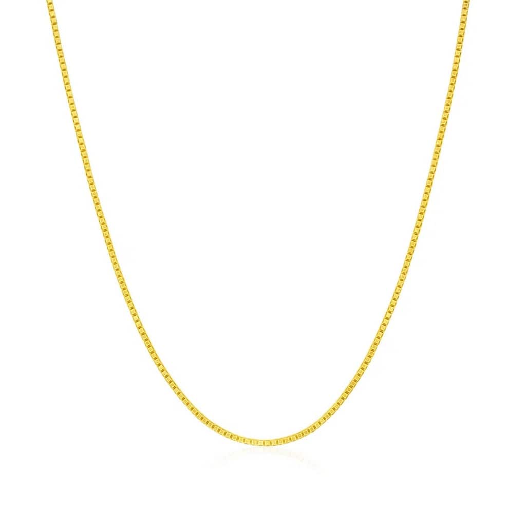 MayaMila 14k Yellow Gold Classic Box Chain 0.7mm