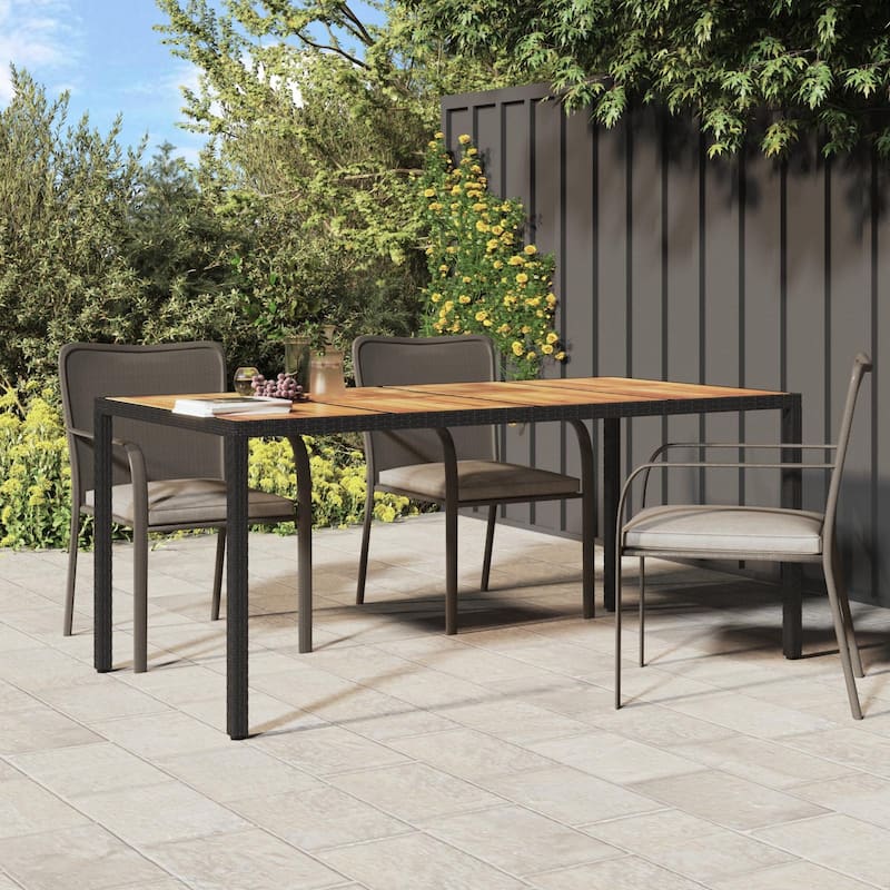 vidaXL Solid Wood Acacia Patio Table Desk Furniture Black/Gray Multi Sizes - Black and Natural 74.8 x 35.4 x 29.5 in