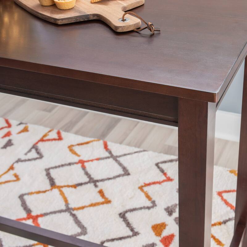 Rustic Style Rectangular Wooden Bar Table - 47.25" - Brown