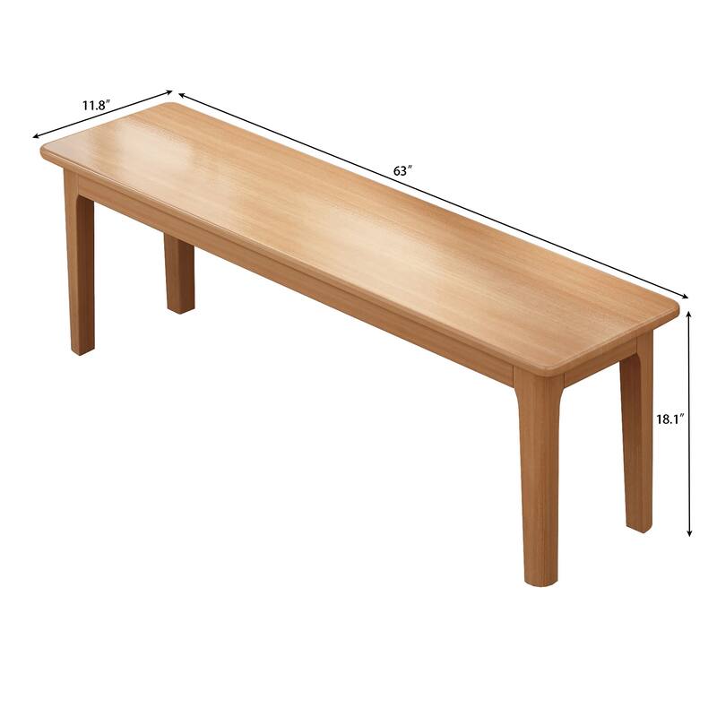Solid Wood Dining Bench Entryway Bench Farmhouse Kitchen Table Bench