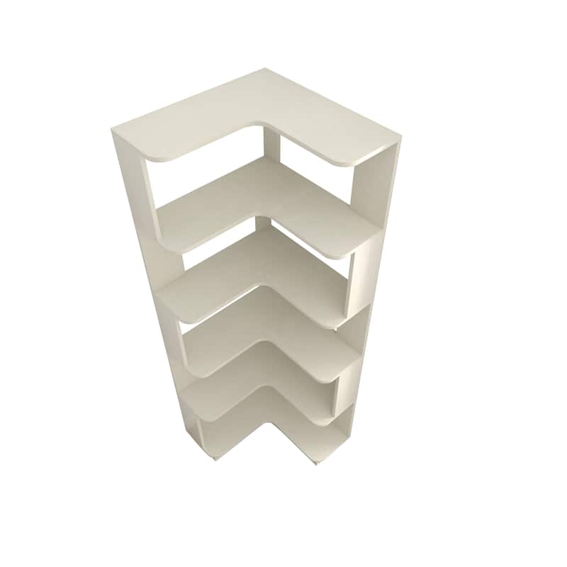 6 Tier Freestanding L-Shaped Corner Bookshelf For Living Room, Bedroom, Wooden Bookcase with anti tipping device