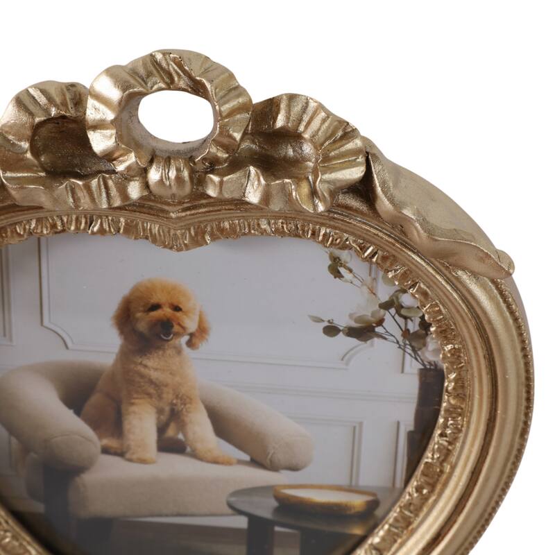 Polyresin Decorative Frame Photo Heart Shape Glam Style Ornate Accents