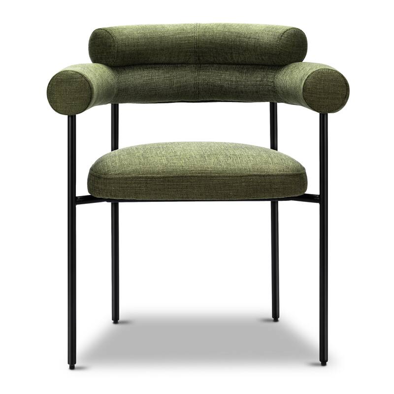 Poly & Bark Bolus Dining Chair - Performance Fabric for Stain and Spill Resistant - Single - Moss Green