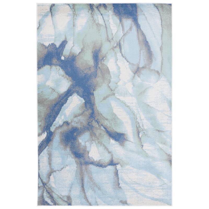 SAFAVIEH Skyler Tokiko Modern & Contemporary Rug - 6'7" Square - Light Blue/Grey