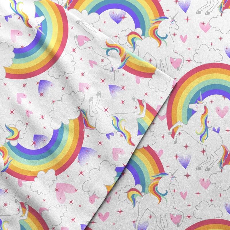 Dream Factory Unicorn Rainbow Sheet Set