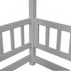 preview thumbnail 17 of 24, Full Wood Size Floor Bed with Frame, Platform Bed with Guardrails,House Roof