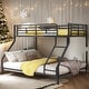preview thumbnail 2 of 10, Twin XL Over Queen Metal Bunk Bed, Black