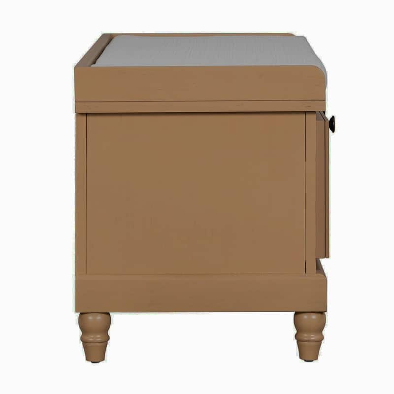 Classic Storage Bench with Cushioned Seat and Drawers