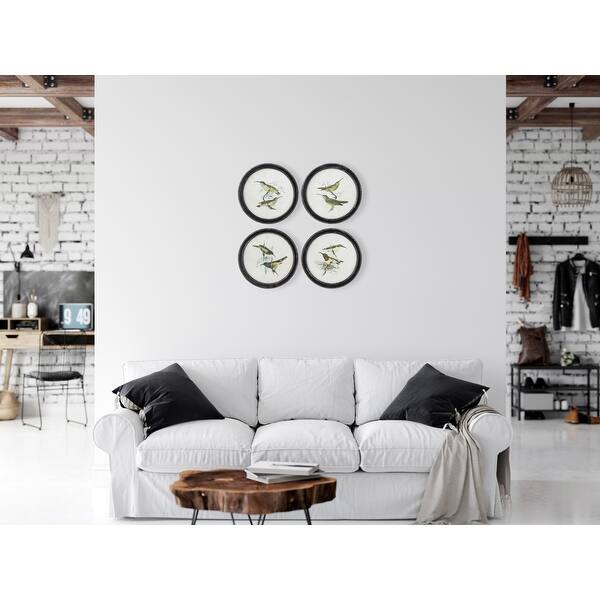 Shop Birds On Twigs Wall Decor In Distressed Black Round Frame
