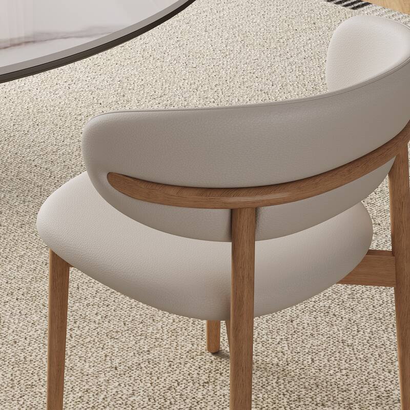 Mid-Century Modern Dining Chairs (Set of 2)‌ – Wooden legs, versatile for dining/kitchen. Comfortable & easy assembly.