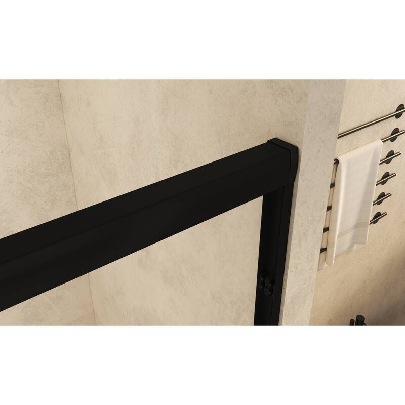 GDFStudio - Alden Adjustable Frameless Double Sliding Shower Door for Modern Bathroom Spaces