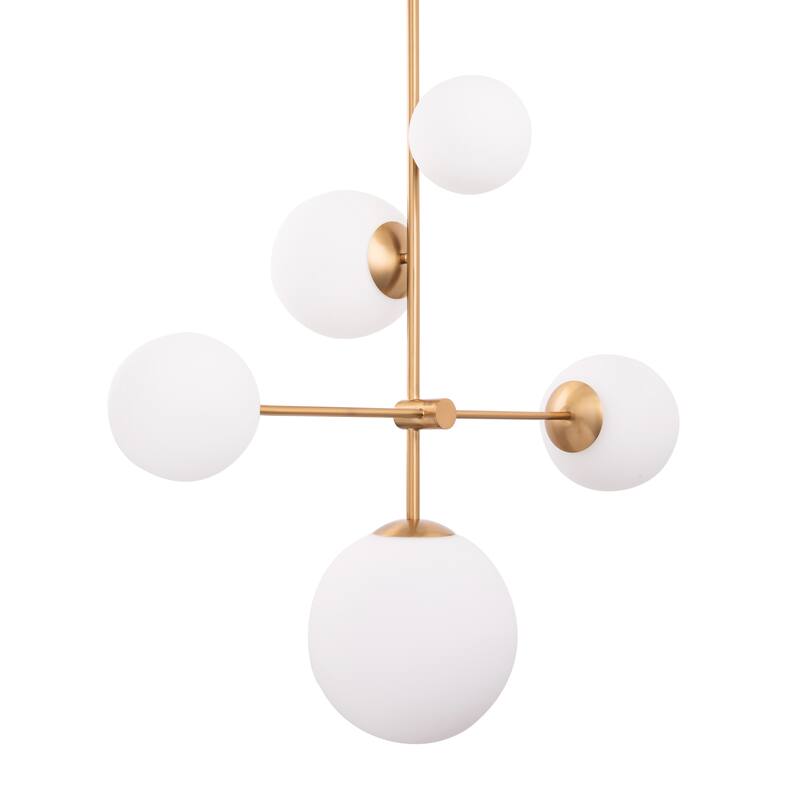 Spark Modern Gold 5 Light Chandelier - 36.75"D x 36.8"W x 43.5"H