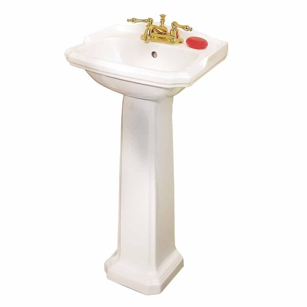Renovator's Supply Small White Vitreous China Pedestal Bathroom Sink
