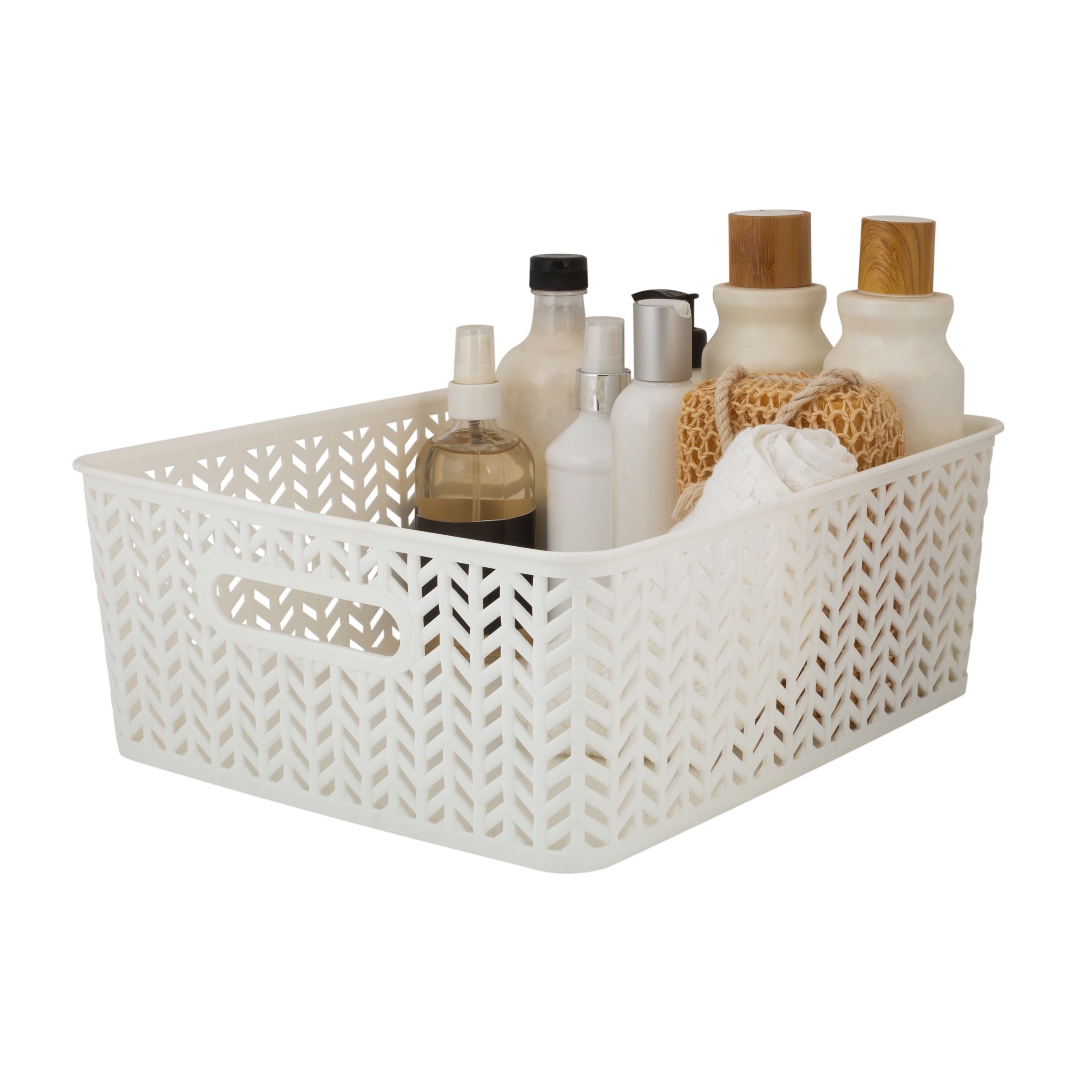 Simplify 2 Pack Medium Herringbone Storage Basket-image