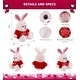 preview thumbnail 2 of 4, DolliBu I LOVE YOU Rose Gold Bunny Plush Animal with Red Shirt - 8 inches