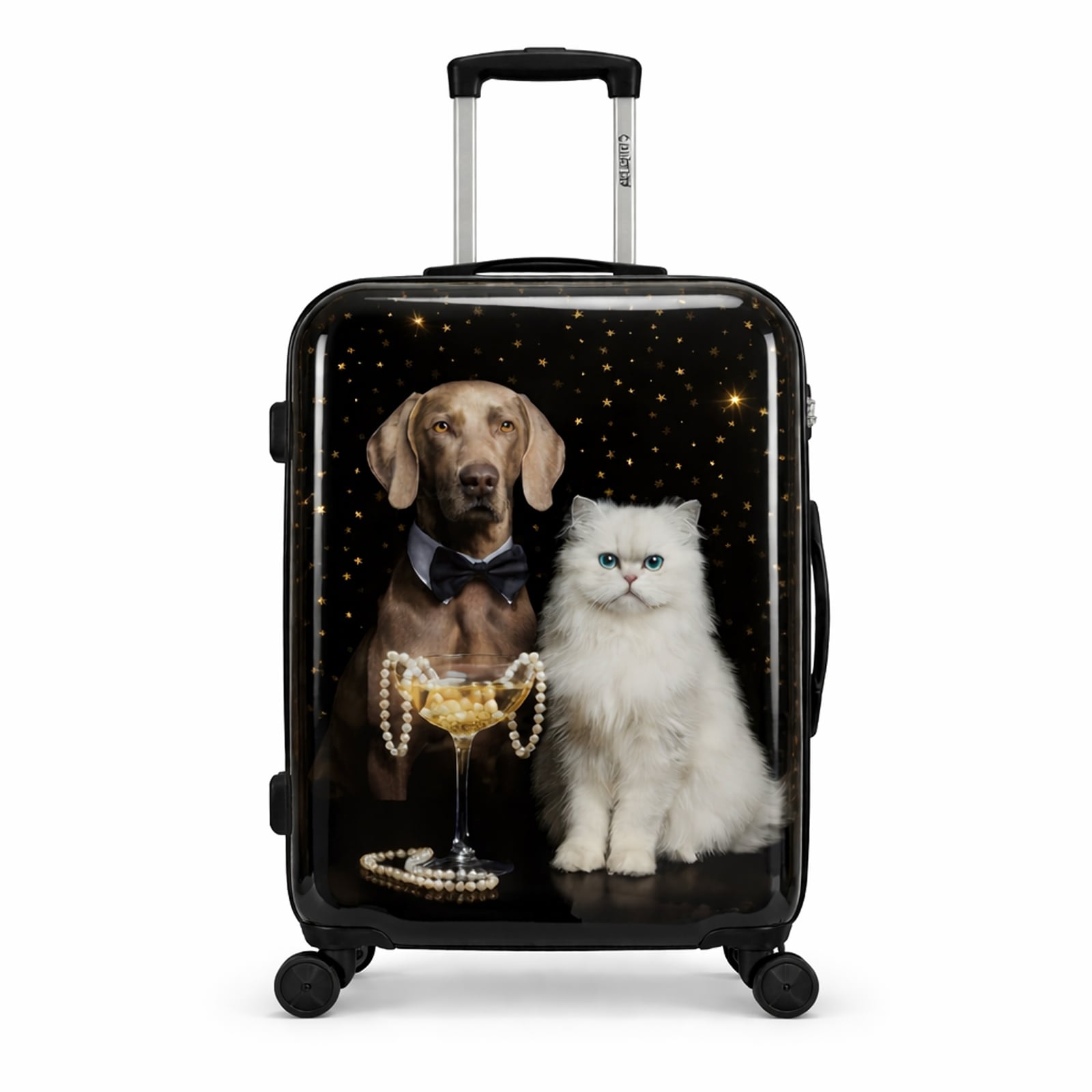 World Traveler Chariot Pet Lover 20-Inch Carry-On Hardside Expandable Spinner Luggage - Midnight Paws