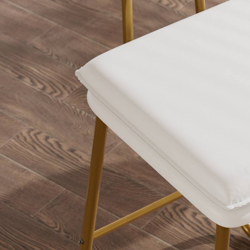 VECELO PU Leather Dining Chairs Set of 2/4/6 Modern Kitchen Island Stools with Backrest & Footrest Counter Height Bar Stools