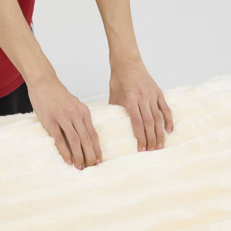 Roomfitters Living Room Compressed Chaise Lounge Foam Sofa Bed, Fluffy Corduroy Upholstered Cloud Couch with Deep Seat