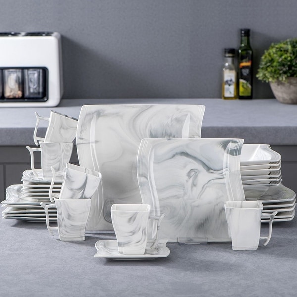 MALACASA Flora Porcelain Dinnerware Set (Service for 6)