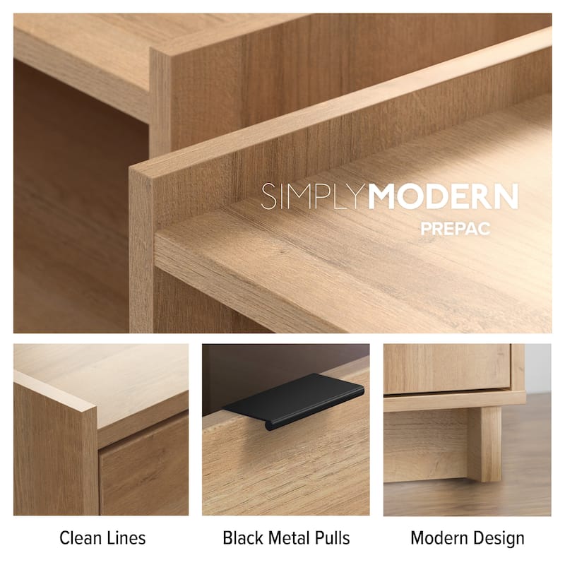 Prepac Simply Modern 70.25" W TV Stand for Living Room, Entertainment Room - 70.25" W x 22" H x 16" D