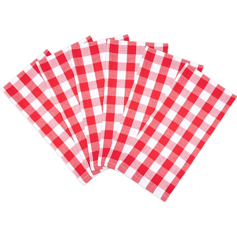 Arkwright Buffalo Plaid 6-Piece Kitchen Towels - 20x30 - Red