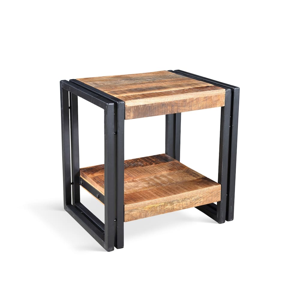 Handmade Reclaimed Wood End Table (India) - 24" x 16" x 20"