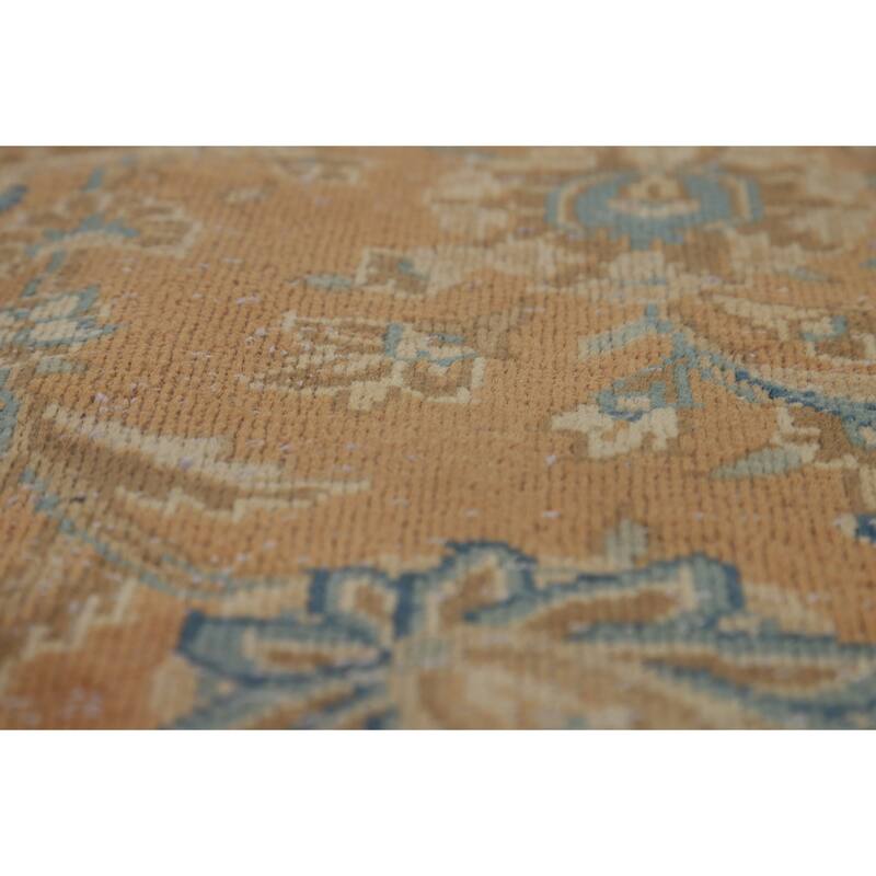 Traditional Mashad Persian Area Rug Handmade Floral Wool Carpet - 9'7" x 12'9"