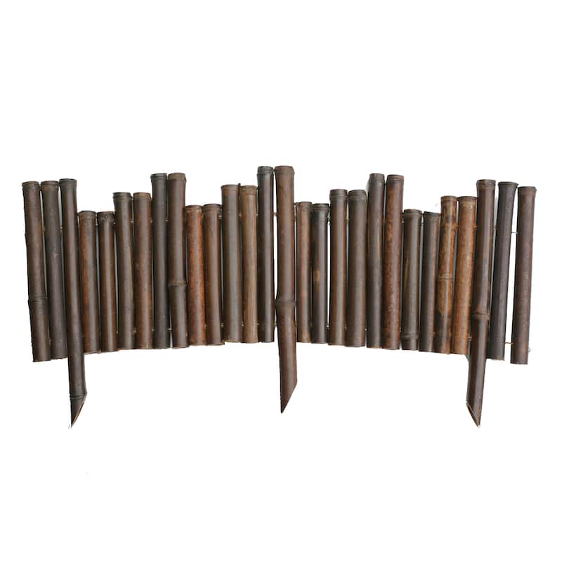 Backyard X-Scapes Caramel Brown Bamboo Garden Border Edging for Landscaping Flexible Decorative Border