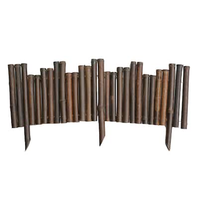 Backyard X-Scapes Caramel Brown Bamboo Garden Border Edging for Landscaping Flexible Decorative Border