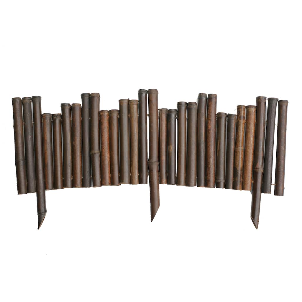 Backyard X-Scapes Caramel Brown Bamboo Garden Border Edging for Landscaping Flexible Decorative Border