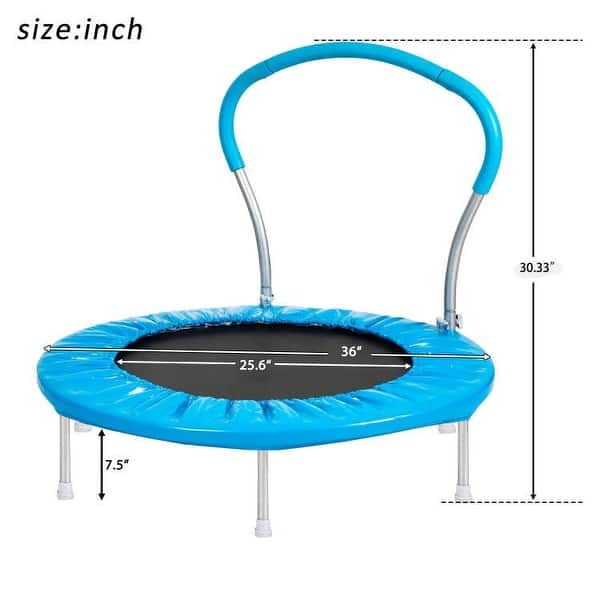 36" Blue Trampoline With Handle
